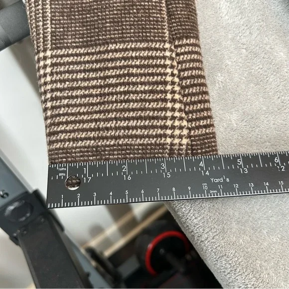 Abercrombie & Fitch The A&F Dad Coat Plaid Brown Long Overcoat Women's XXSP - Picture 10 of 16